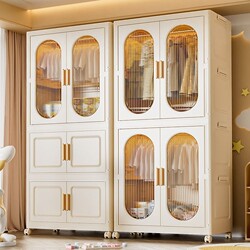 Folding Storage Cabinet for Home Use, Multi-Layer Simple Baby Wardrobe, Plastic Living Room Miscellaneous Storage Cabinet