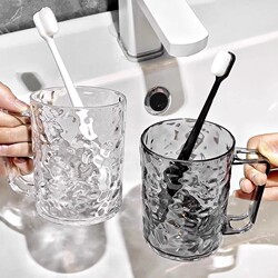 Glacier-Patterned Mouthwash Cup, Toothbrush Cup, Luxury Couple's High-Appearance Transparent Wash Cup for Children and Students