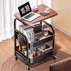 Movable Trolley Storage Rack Bedside Table Living Room Sofa Side Table Coffee Table Snack Storage Rack Bedside