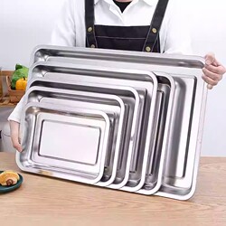 Commercial Stainless Steel Rectangular Plate, Steaming Plate, Barbecue Plate, Fish Oven Plate, Iron Plate, Dinner Plate, Dish Tray, Serving Tray