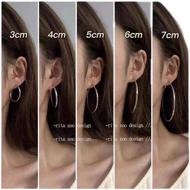 Exaggerated earrings, rings, large steel rings, earrings, minimalist style, fashionable earrings, rings, earrings, ultra-fine, large diameter