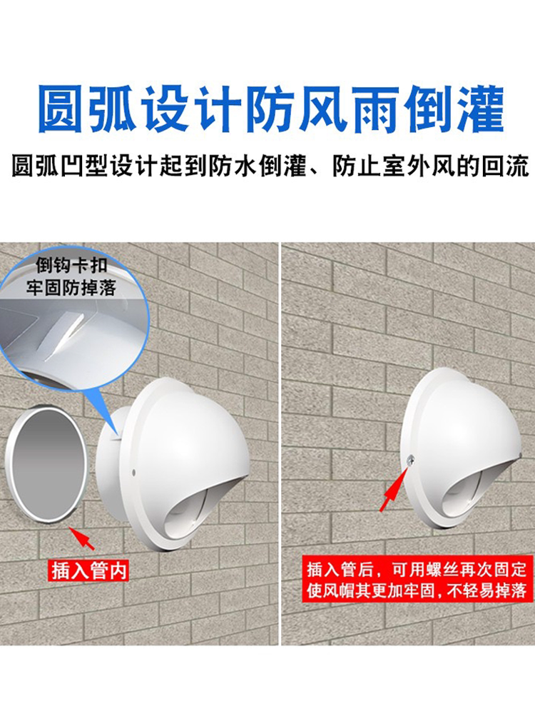 Sombrero De Lluvia Para Chimenea De PVC 110 Mm – Elegante Diseño De Cúpula, Protege De Pájaros, Lluvia Y Suciedad