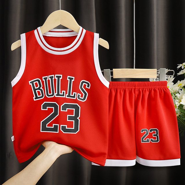 Children's basketball uniform summer short-sleeved suit boys' quick ...