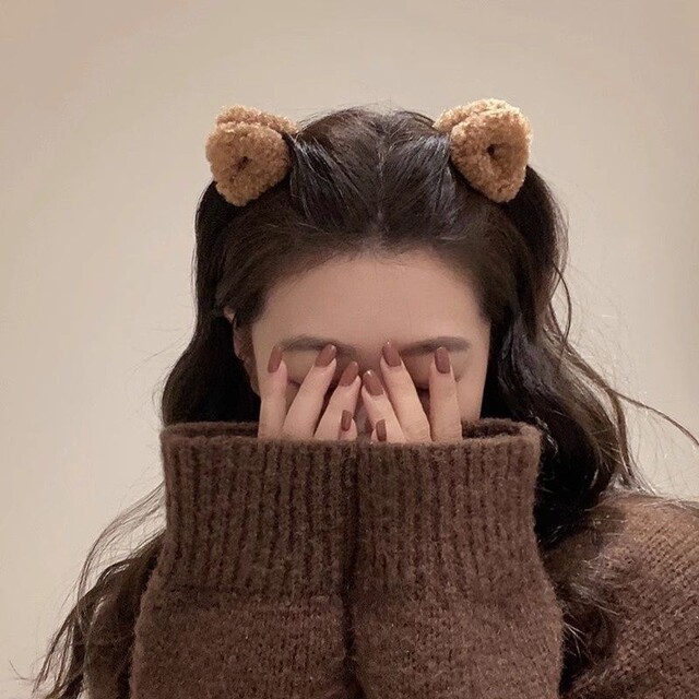 Bear furry ears bangs hair clip lamb clip cute hair card princess new headdress autumn and winter hair accessories