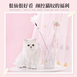Cat Teaser Wand Toy with Bell and Feather, Kitten Fairy Boredom Buster, Cat and Kitten Pet Supplies