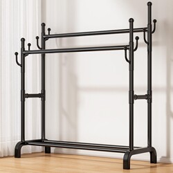 Floor-Standing Clothes Drying Rack for Bedroom, Home Use, Movable Balcony Clothes Rack, Simple Coat Rack
