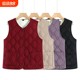 Autumn and winter new style vest for middle-aged and elderly women, velvet thickened vest, cotton coat, mother's warm vest cardigan