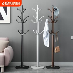 Open-Style Carbon Steel Coat Rack with Marble Base, Floor-Standing Clothes Rack for Bedroom, Iron Art Simple Standing Rack for Bags in Living Room