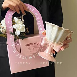 Ins-Style Birthday Gift Ceramic Mug, High-Value Souvenir for Best Friends, High-End Gift for Girls, Dessert Cup