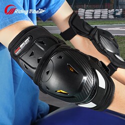 Motorcycle Riding Protective Gear Four-Piece Set, Motorcycle Elbow Pads, Knee Pads, Anti-Fall, Wear-Resistant Knee Protection, Unisex Equipment Protection