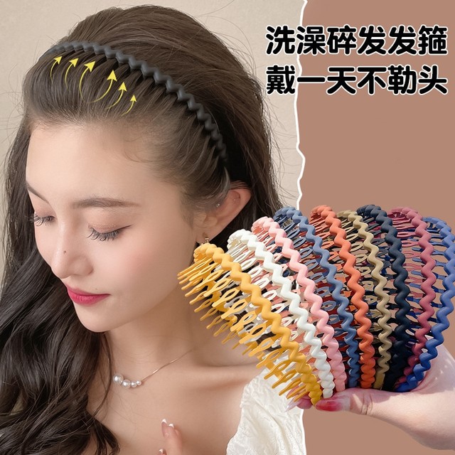 1 installation of non -slip band tooth pressure hair hoop
