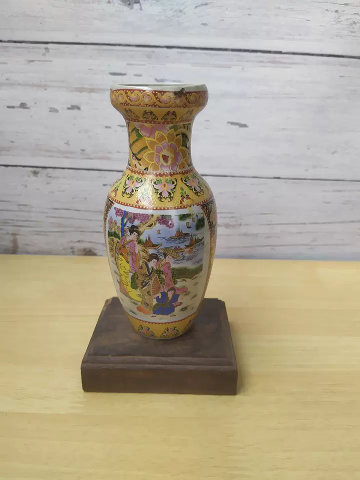 中国廣彩 美術 人物/花鳥画 花瓶