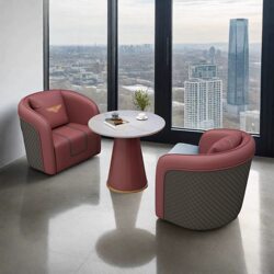 Light Luxury Hotel Lobby Sofa Chair, Beauty Salon Rest Area Reception Booth, Sales Office Reception and Negotiation Table and Chair Set