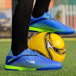 Back force sports shoe leather top student physical education training shoe rubber bottom artificial grass game broken nail football shoes