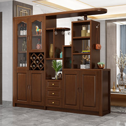 Solid Wood Living Room Partition Cabinet, Entrance Hall Cabinet, Double-Sided Hall Cabinet, New Chinese Wine Cabinet, Screen Shoe Cabinet, Foyer Cabinet