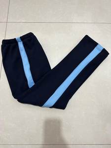 Custom cotton primary and secondary school students men and women's school uniforms, hidden blue, light blue wide bars sports leisure school pants