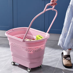 Foldable Swivel Wheel Cart for Grocery Shopping, Portable Home-Use Trolley, Parcel Delivery Cart, Supermarket Shopping Basket, Hand-Held Basket