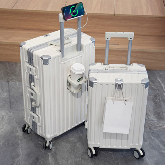 
Luggage suitcase for women multifunctional 2026 new 20-inch boarding case three-lock suitcase leather explosion-proof password trolley case