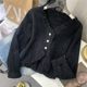 Sweater cardigan 2023 spring and summer new single-breasted solid color V-neck warm long-sleeved women J#22