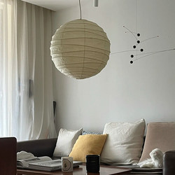 Noguchi Isamu Pendant Lamp Bedroom Main Light Japanese Vintage Paper Lantern Living Room Dining Room Retro Akari Wabi-Sabi Style Lighting