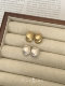 France chic French minimalist versatile high-end brushed matte metal earrings/ear clips for women
