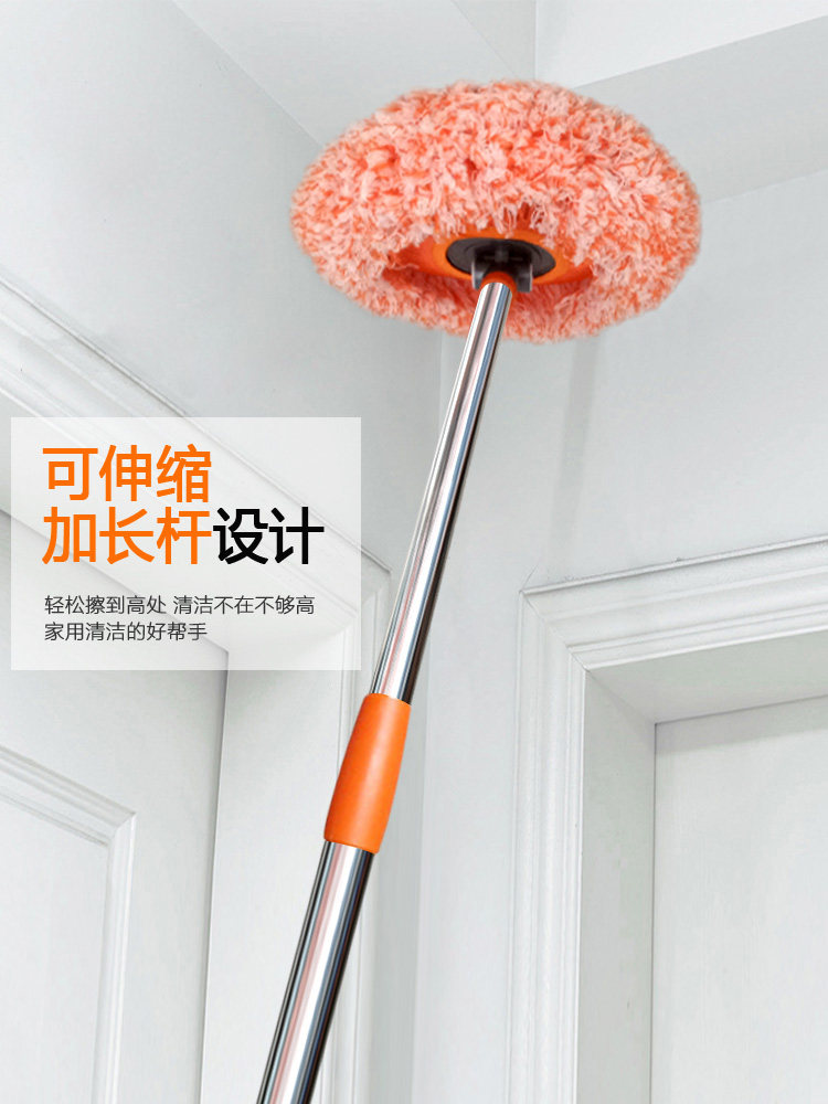 Spolverino Telescopico WIWJ Per Soffitti E Angoli - Estensibile Fino A 255cm, Testa Lavabile In Microfibra | Grigio - Foto 10