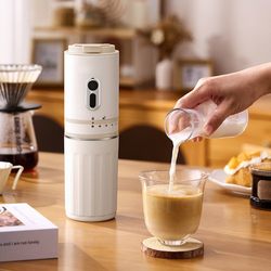 Portable wireless coffee machine, household grinding integrated small coffee machine, outdoor hand-brewed coffee extraction grinder