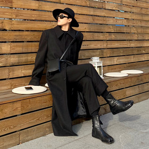 
MRCYC black double-sided woolen coat men's mid-length winter Korean trend new thickened woolen coat