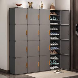 Simple Shoe Cabinet for Home Entrance Indoor Multi-Layer New Model 2025 Shoe Storage Cabinet Integrated Wall-Mounted Plastic Shoe Rack