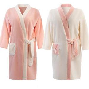 
New autumn and winter bath skirt adult bathrobe absorbent quick-drying couple long-sleeved nightgown bathrobe yukata wear bath towel home