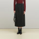 Aike elastic waist skirt 2024 winter commuting style elastic waist slimming and slit mid-length A-line skirt
