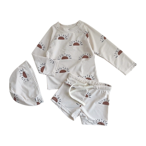 The new boy split swimsuit Denmark children long -sleeved swimsuit boys swimming trunks Small and young children swimsuit