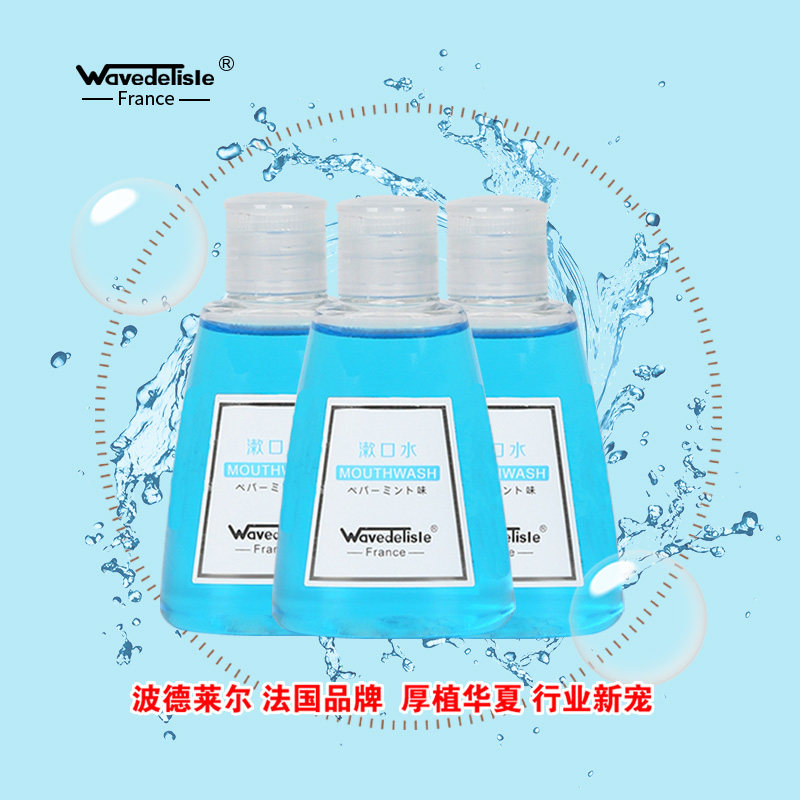 WAVEDELISLE 보들레르 허브 구강청정제 구취 및 치아 얼룩 제거 미니 여행용 휴대용 45ML*3-