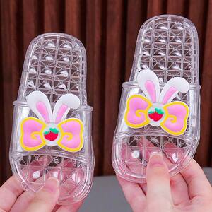 
High-value fairy wind crystal beach slippers summer medium and large children parent-child children indoor bathroom anti-slip slippers