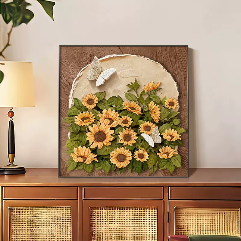 锦鲤玄关装饰画福字竖版入户正对门墙壁画寓意好客厅走廊过道挂画