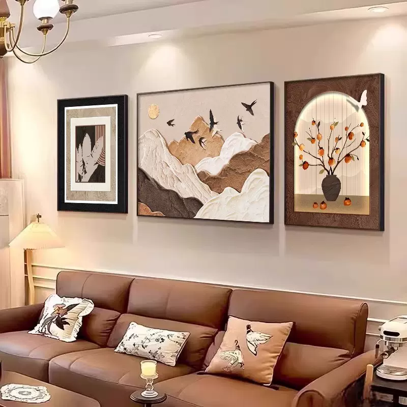 锦鲤玄关装饰画福字竖版入户正对门墙壁画寓意好客厅走廊过道挂画