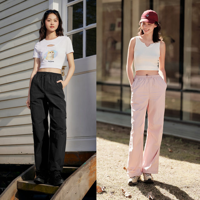 American retro workwear paratrooper pants men summer new design wide-leg pants loose straight casual pants