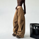 Brown wide-leg pants for women 2025 new spring and autumn loose casual pants high-waisted work trousers draped straight pants
