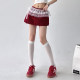 Red high-waisted fashionable age-reducing denim miniskirt for women 2025 summer new hot girl fashionable a-line skirt pants