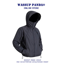 Wassup Panda Thin Sun Protection Clothing for Men, Summer Outdoor Anti-Uv Sun Protection Clothing, Ice Silk Cycling Clothing Jacket