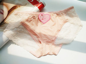 Yigege transparent lace dot comfort sexy milk silk low waist triangle embroidered pants head 00103
