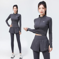 Morning Running Sports Suit for Women 2025 New Gym Running Professional Training Clothes Slimming Quick-Drying Yoga Clothes Long Sleeves