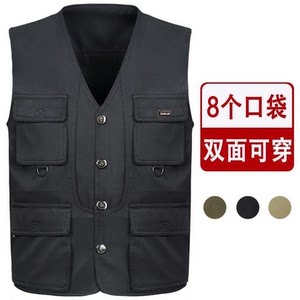 
8 pockets/spring, summer and autumn vests, middle-aged and elderly daddy wear vests, multi-pocket fishing photography casual horse clips