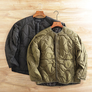 
Japanese ~ Light and warm! Couples men's casual outdoor windproof cotton quilted cotton coat collarless jacket trendy