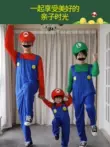 2023 Halloween trẻ em trang phục Mario người lớn cosplay Super Mario hiệu suất cha mẹ và con họp thể thao 