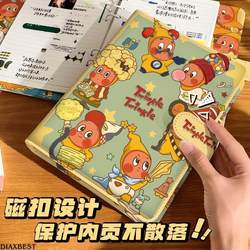 Star-Themed Notebook, Diary, Planner, A5 Magnetic Buckle Loose-Leaf Notebook, Thick Leather Student Journal