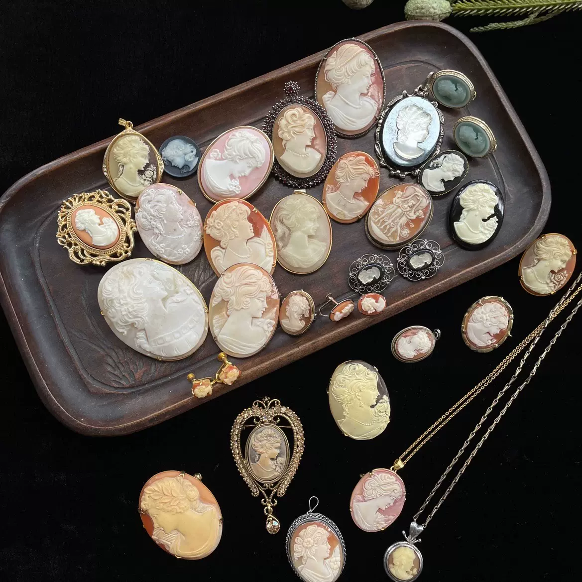 Vintage 西洋古董卡梅奧cameo浮雕貝雕人像胸針吊墜9/7更新