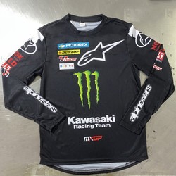 2024 Kawasaki Motorcycle Off-Road Racing Clothing Breathable Long-Sleeved Loose T-Shirt Ghost Claw Motorcycle Quick-Drying Top