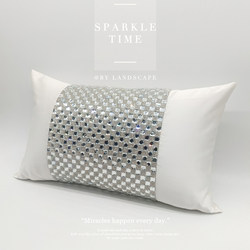 Nordic Light Luxury High-End Square Diamond-Patterned Throw Pillow for Hotel Model Rooms, Sofa Cushion, Soft Decoration Lumbar Pillowcase, Removable and Washable