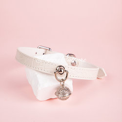 Puppy* Leather Collar Crocodile Pattern Bell Choker Collar Unisex m Neck Strap Neckband Leash Dog Tag Engraving